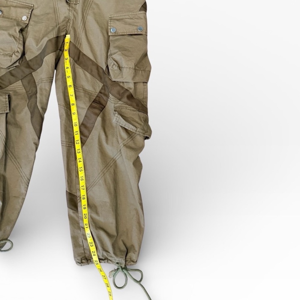 Balkan Womens Olive Green Asymmetrical Button Fly Cargo Utility Pants Size‎ M - Picture 10 of 11